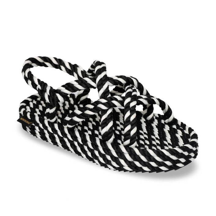 Bohonomad Bodrum Platform Rope Sandal - Black/White