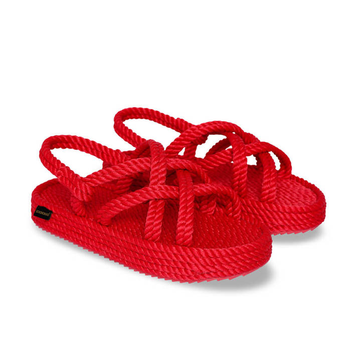 Bohonomad Bodrum Platform Rope Sandal - Red