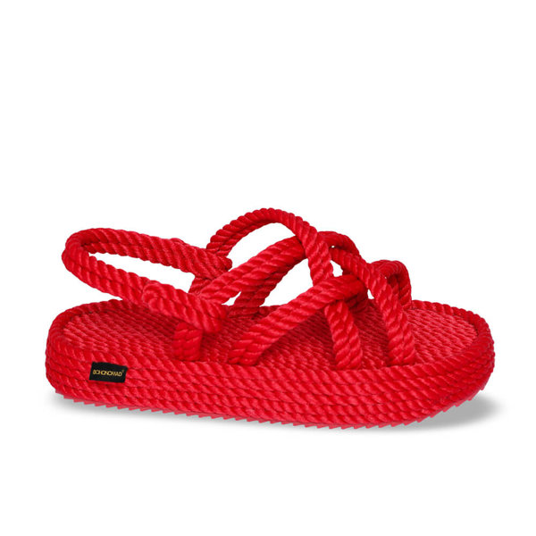 Bohonomad Bodrum Platform Rope Sandal - Red