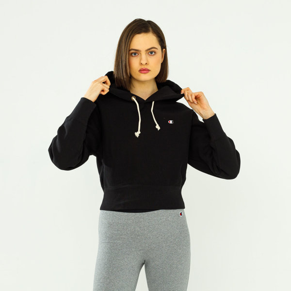 Champion WMNS REVERSE WEAVE CROPPED HOODIE BLACK