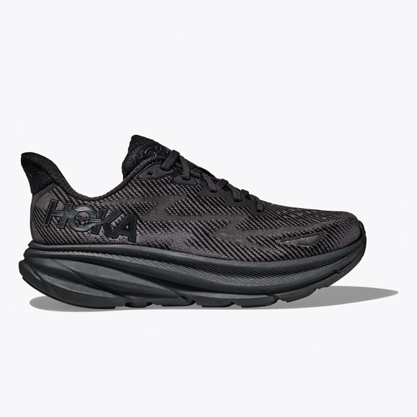 HOKA WOMAN'S CLIFTON 9 BLACK/BLACK 1127896-BBLC