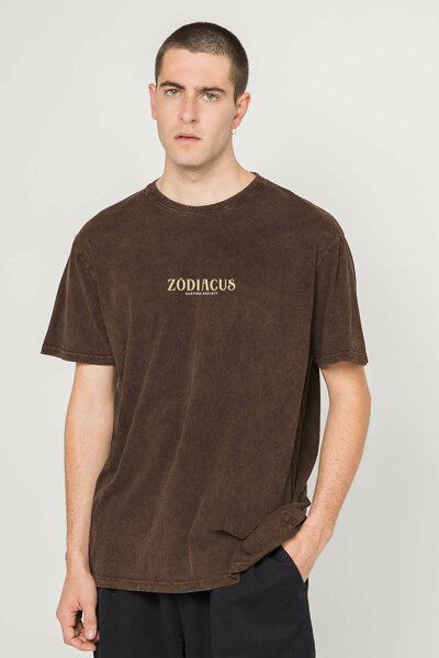 Kaotiko Brown Zodiacus Washed T-shirt