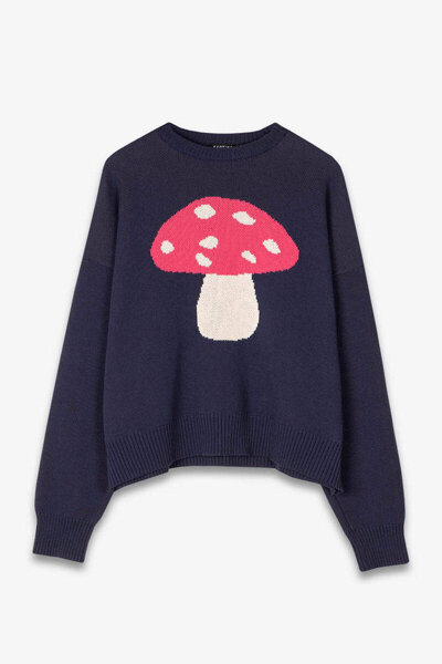 Kaotiko Navy Mushroom Sweater