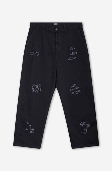 Kaotiko Relax Urban Embroidered Pants Black