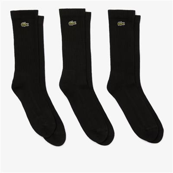Lacoste SPORT High-Cut Cotton Socks (3 Pack) Black
