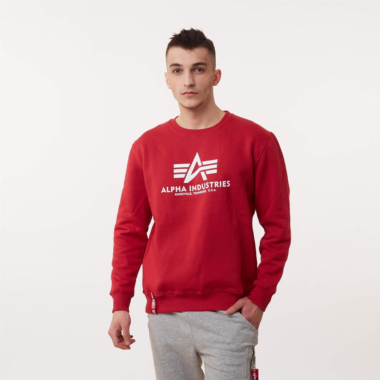 Alpha Industries BASIC SWEATER RBF RED | Men \ Men's clothing \ Sweatshirts  Brands \ #Brands \ Alpha Industries