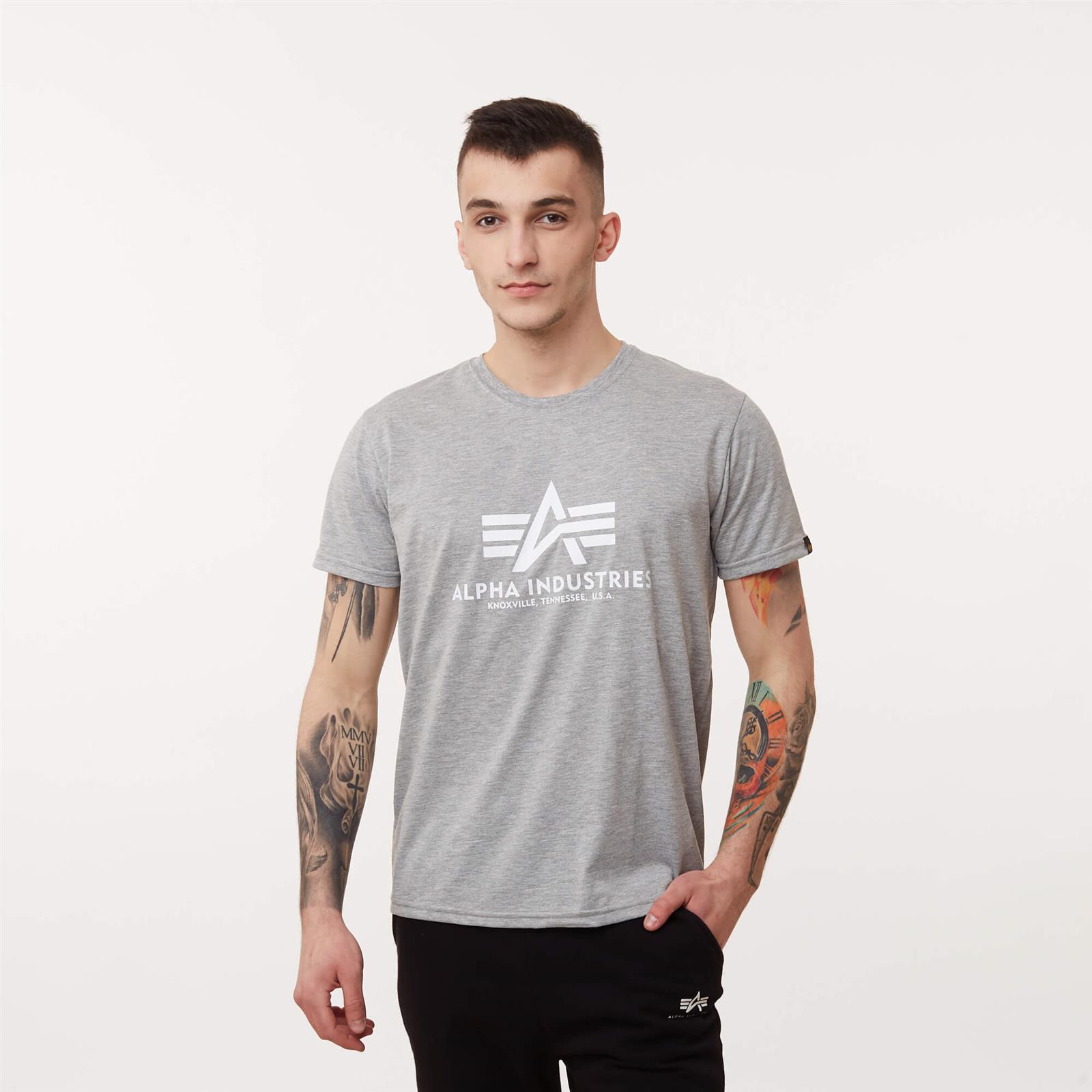 brands \\ clothing Alpha \\ \\ \\ clothing GREY Men Industries \\ Men\'s \\ BASICS T-SHIRT T-shirts #Recommended Alpha Men | Brands HEATHER Ellesse #Brands Industries