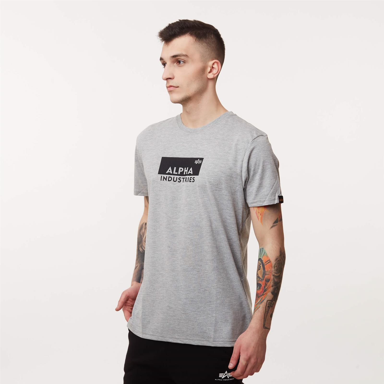 Alpha Industries BOX \\ \\ clothing Industries Ellesse Alpha \\ GREY \\ \\ LOGO #Recommended \\ clothing Brands Men\'s Men #Brands HEATHER Men brands T-shirts | T-SHIRT