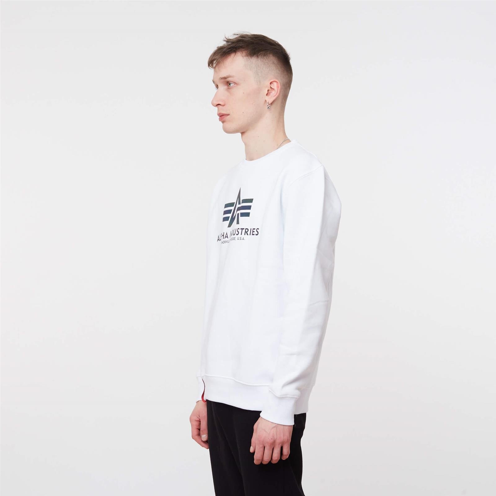 Alpha Industries Basic Sweater Rainbow Reflective Print WHITE | Men \ Men's  clothing \ Sweatshirts Men \ #Recommended clothing brands \ Ellesse Brands  \ #Brands \ Alpha Industries