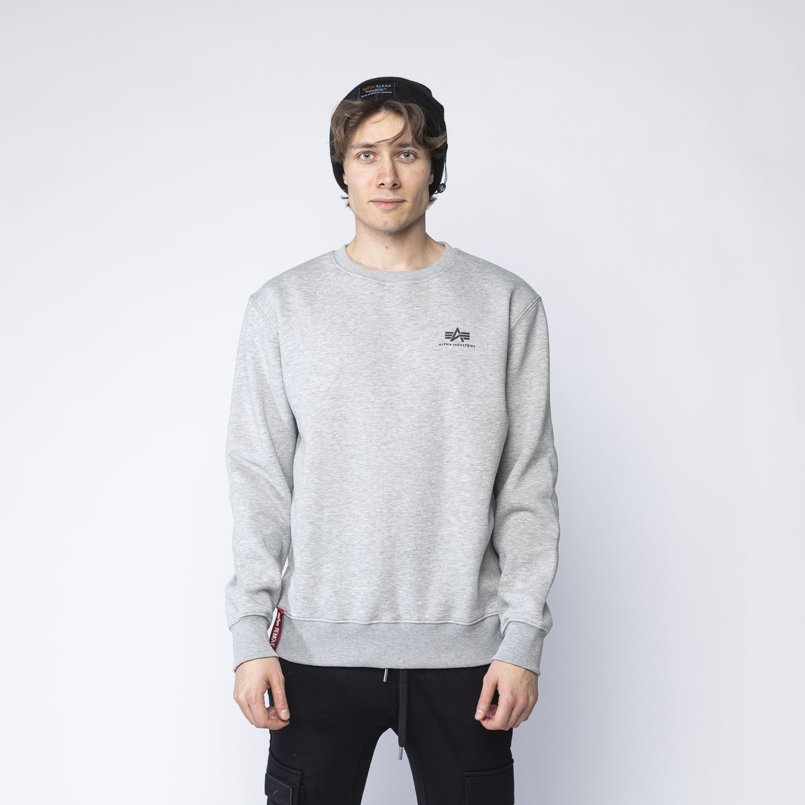 Sweatshirts Industries Logo clothing Sweater \\ Alpha #Recommended brands Ellesse Industries Men \\ | \\ Heather \\ Alpha Small grey \\ Basic clothing #Brands Men\'s \\ Brands Men