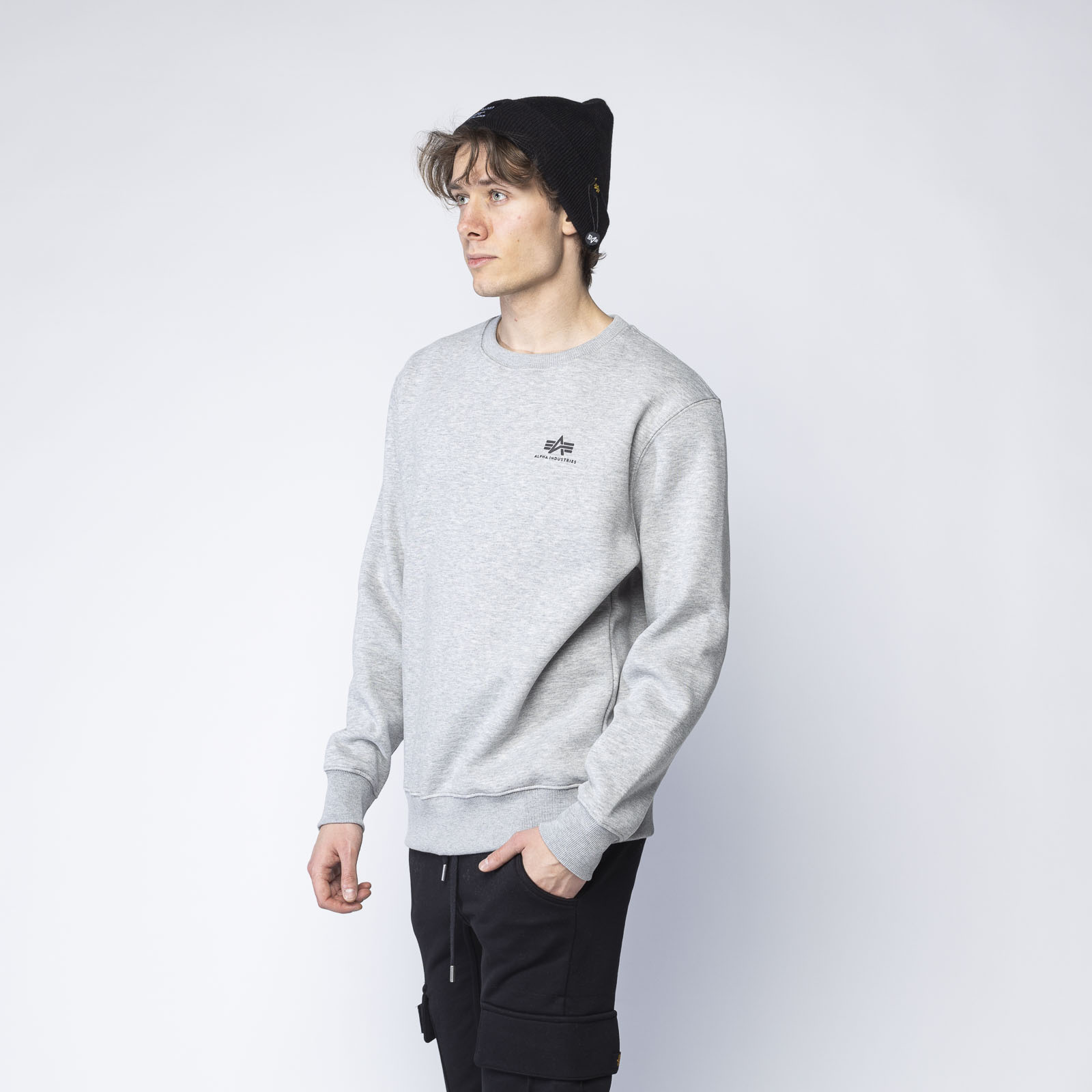 grey #Brands Industries Alpha Men #Recommended Sweater Industries | Men \\ Basic Brands Logo \\ \\ \\ clothing brands clothing Alpha \\ Ellesse Sweatshirts Men\'s Heather Small \\