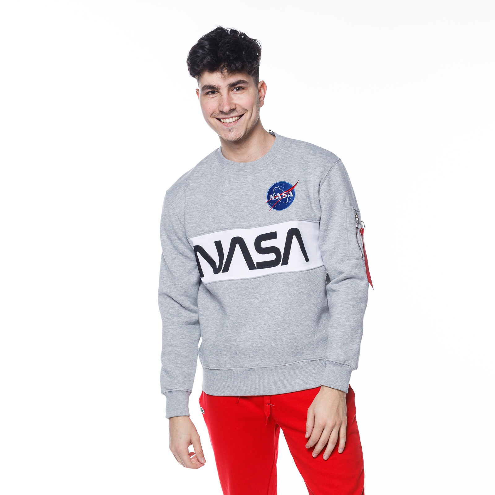 NASA Brands clothing Men Sweatshirts \\ Alpha | GREY #Brands Industries INLAY HEATHER SWEATER Industries \\ Alpha \\ \\ Men\'s