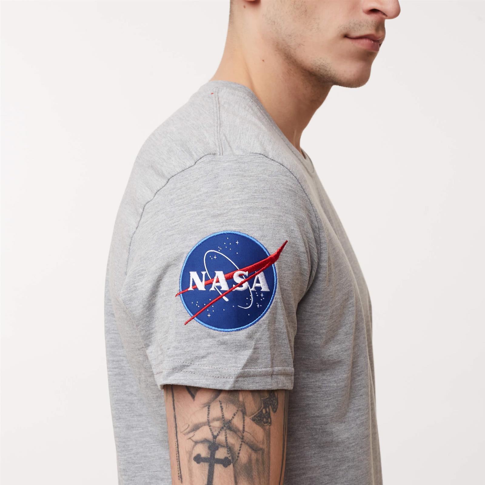 Alpha Industries NASA T-SHIRT Industries Men\'s \\ Alpha T-shirts Men \\ HEATHER GREY | #Brands clothing \\ Brands \\