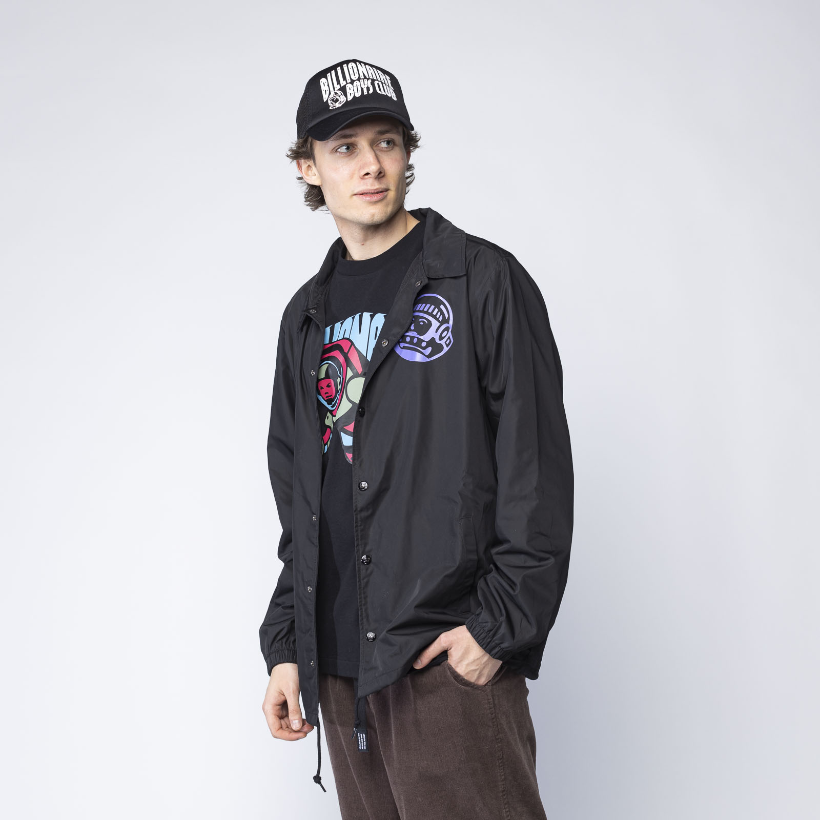 Billionaire Boys Club ASTRO HELMET COACH JACKET - BLACK | Men's \ Men's  clothing \ Jackets Brands \ #Brands \ BILLIONAIRE BOYS CLUB