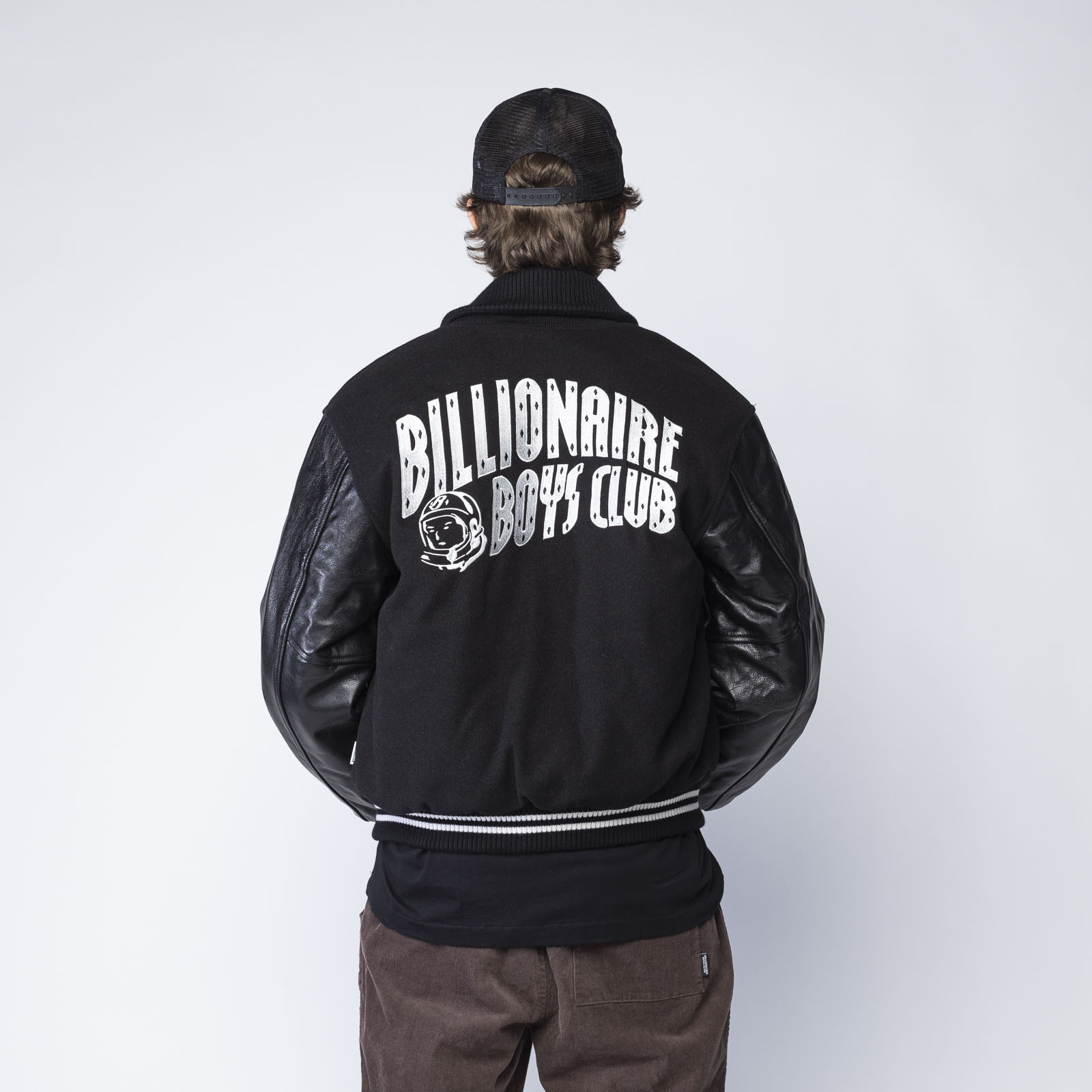 Billionaire Boys Club ASTRO LEATHER VARSITY JACKET - BLACK