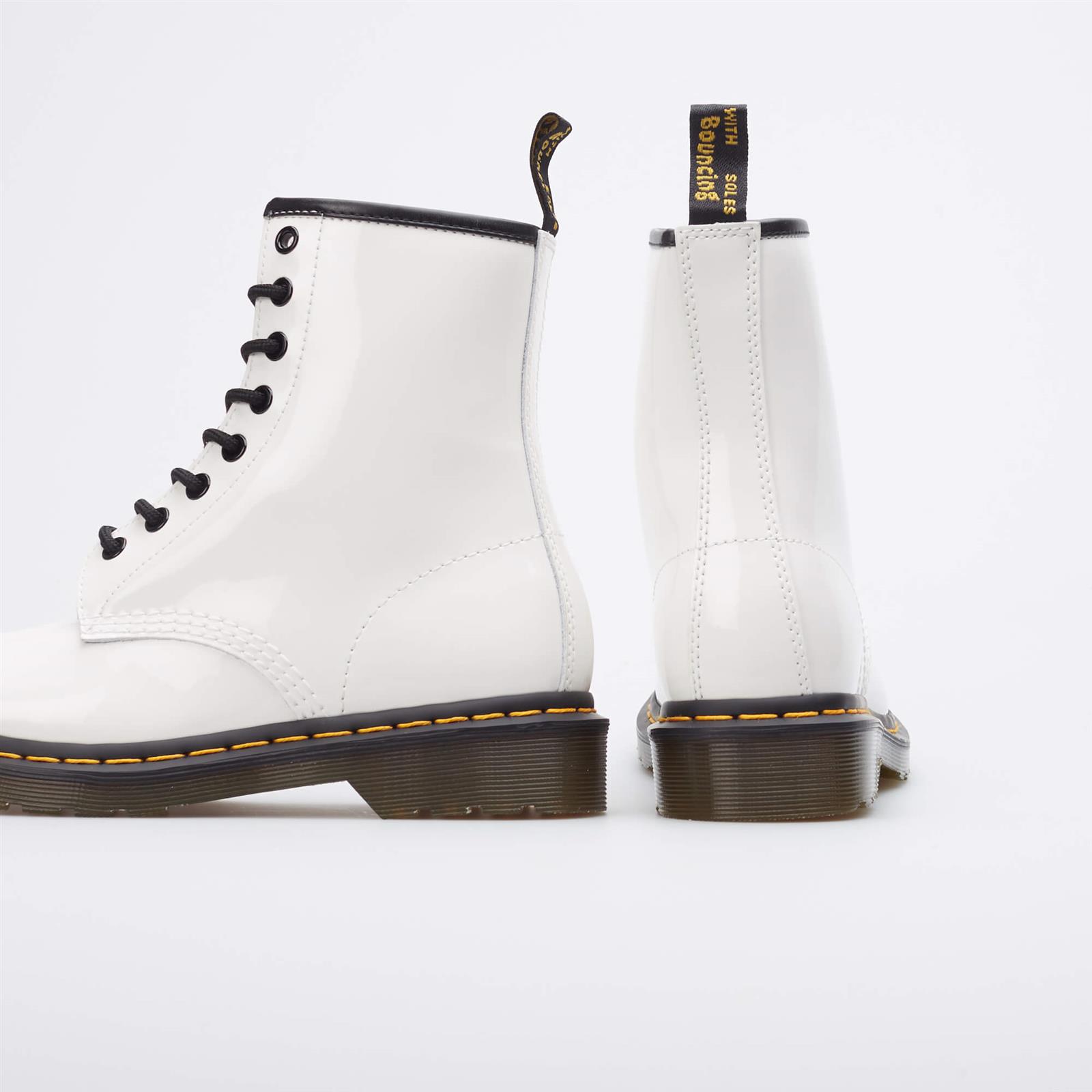 Dr Martens Dr Martens Louie Womens Leather Tattoo Print 8-Eyelet Boots -  Winter White