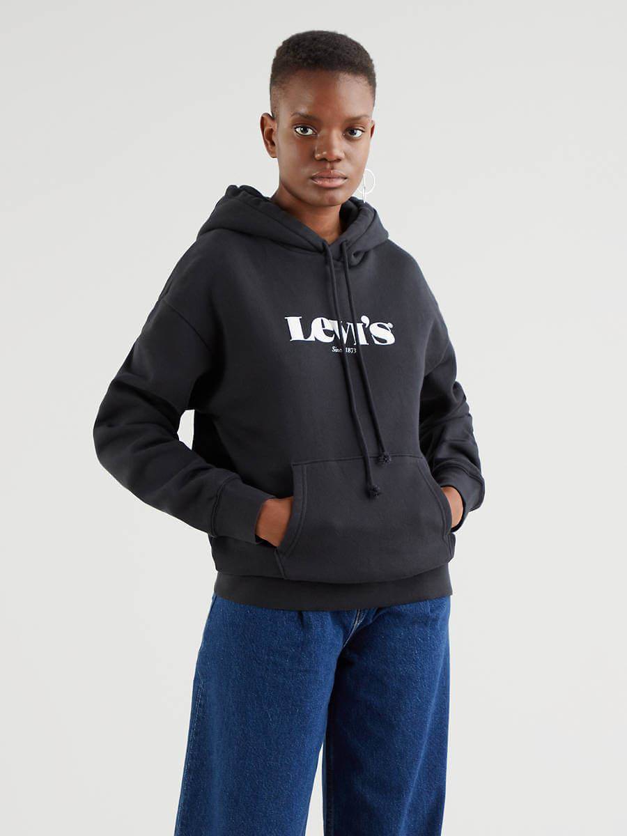Levi's WMNS GRAPHIC STANDARD HOODIE NEW LOGO BLACK | Women's \ Women's  clothing \ Sweatshirts Brands \ #Marki - 3 \ Levi's
