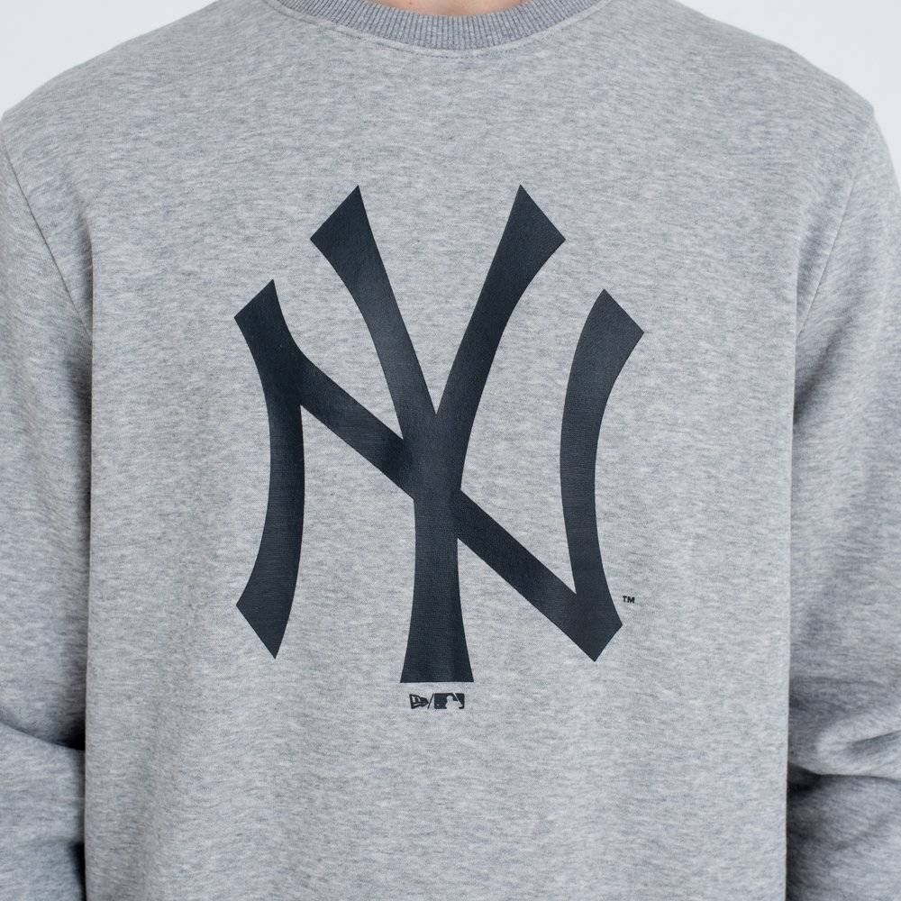 NEW ERA New York Yankees MLB Team Logo Grey Crew Neck Sweatshirt | Men ...