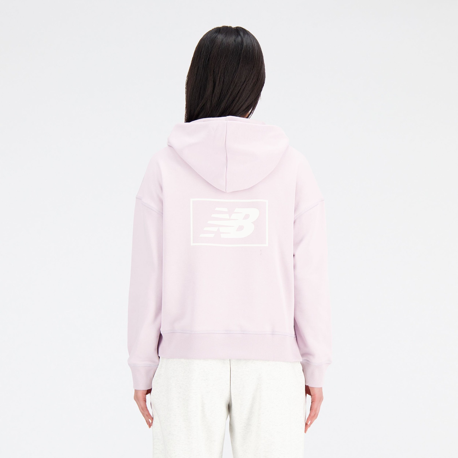New Balance sweatshirt French Terry Small Logo Hoodie women's pink color  WT41507OUK