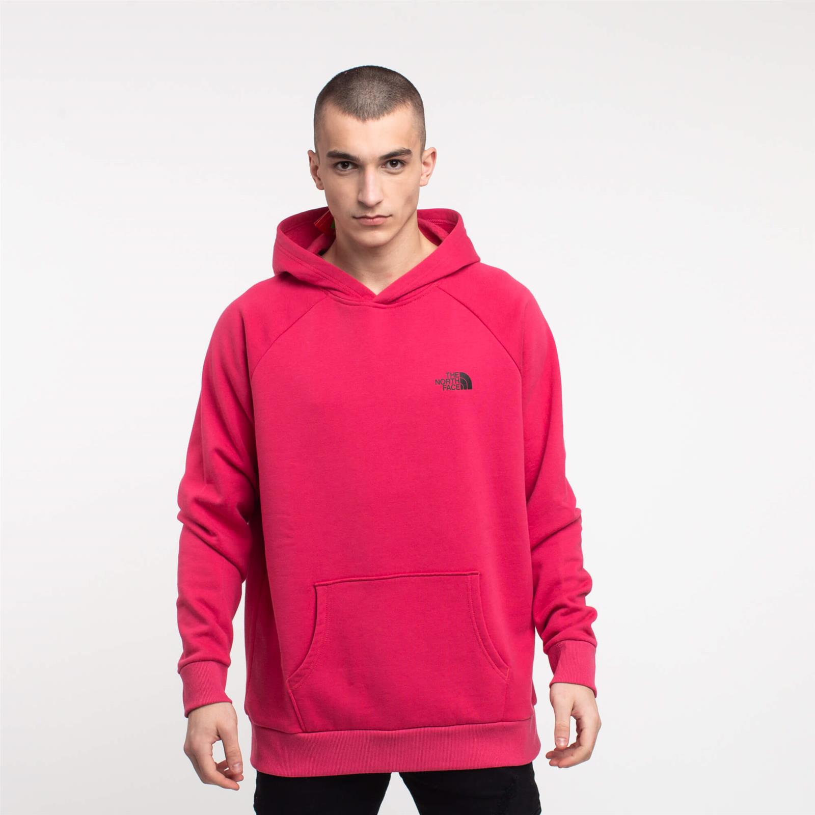 the north face bluza raglan red box hoodie pink