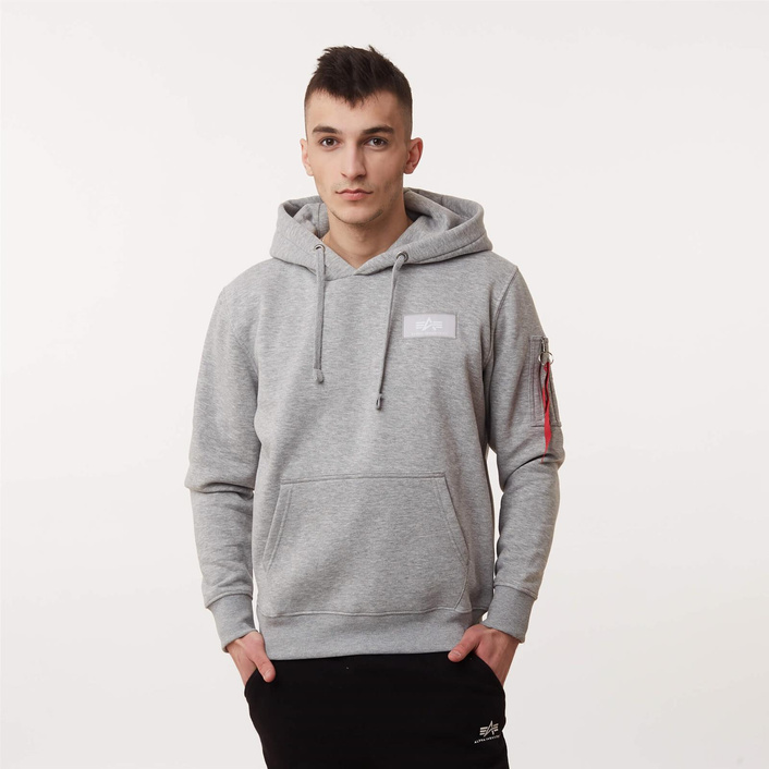 Alpha Industries Back Print Hoody Neon Print GREY