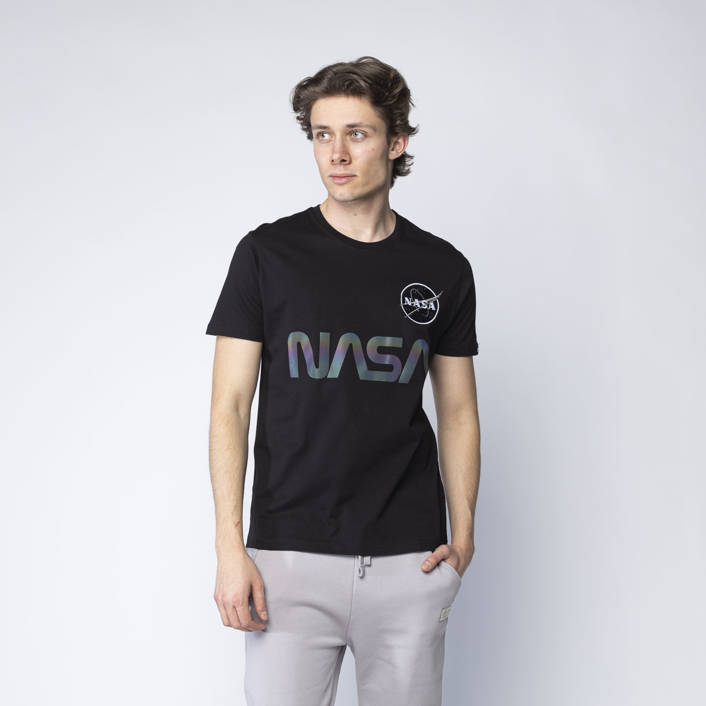 Alpha Industries NASA Rainbow Reflective T Black