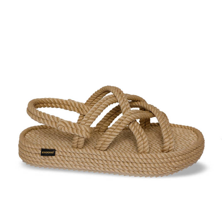 Bohonomad Bodrum Platform Rope Sandal - Beige