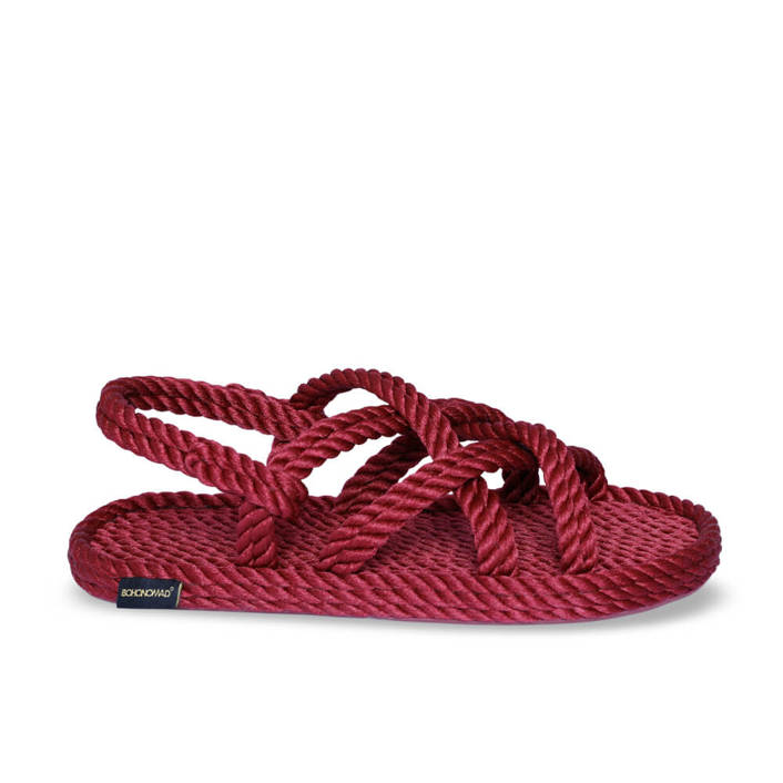 Bohonomad Bodrum Rope Sandal - Claret Red