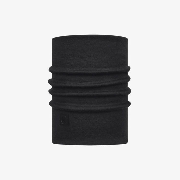 Buff Neck Warmer Merino Heavyweight SOLID BLACK