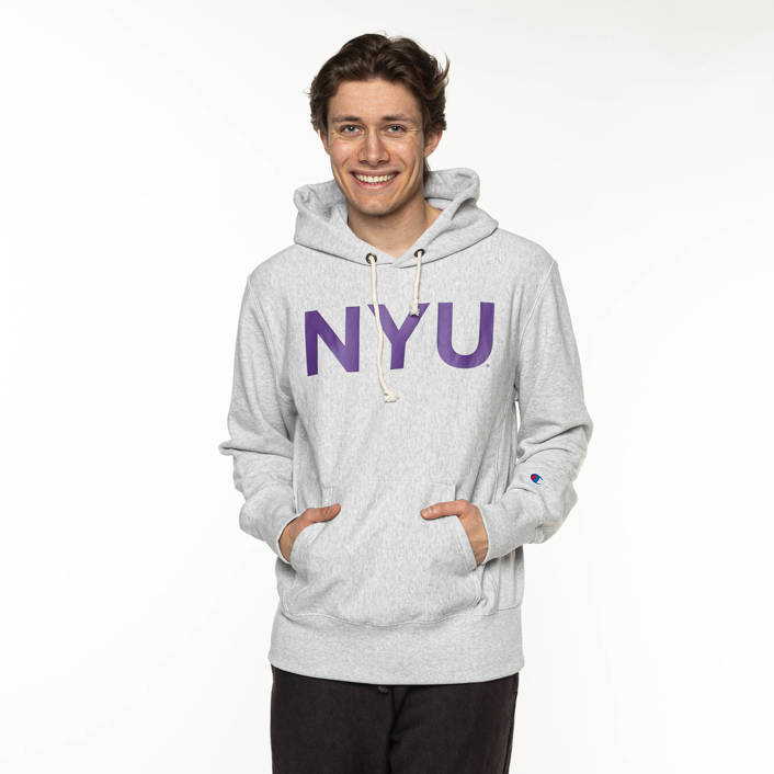 Champion Hooded Sweatshirt GREY NYU