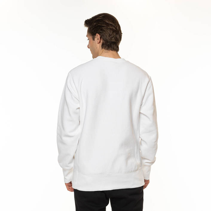 Champion Reverse Weave EMBROIDERED SCRIPT LOGO Sweatshirt WHITE