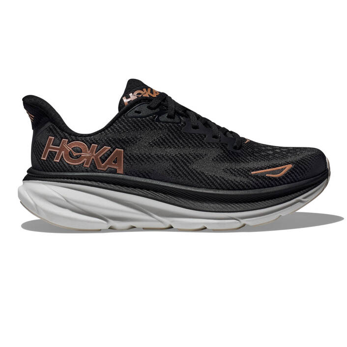 Hoka WOMEN'S CLIFTON 9 BLACK/ROSE GOLD