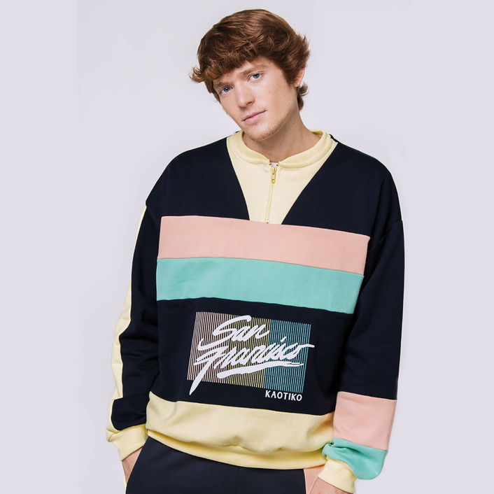 Kaotiko Navy 80's San Francisco Sweatshirt