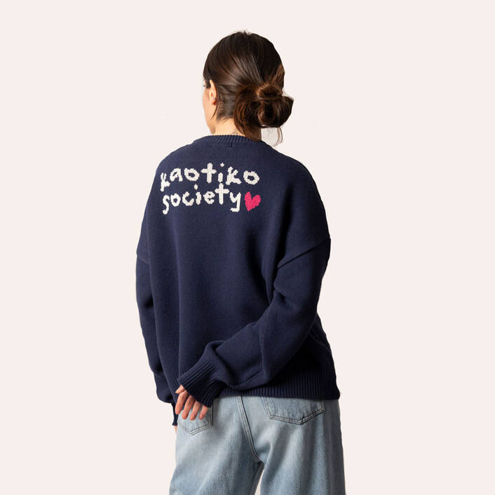 Kaotiko Navy Mushroom Sweater