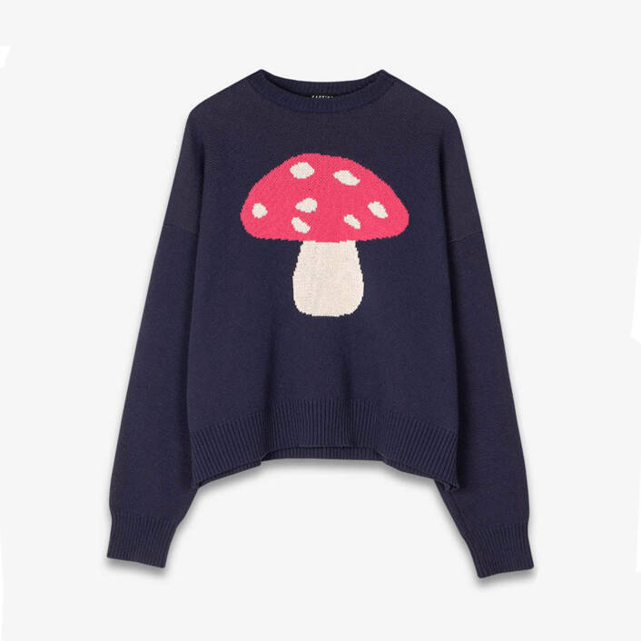 Kaotiko Navy Mushroom Sweater