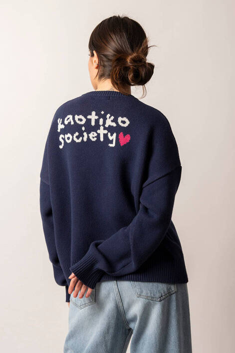 Kaotiko Navy Mushroom Sweater