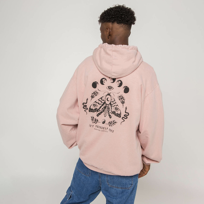 Kaotiko Pale Pink Moth Washed Sweatshirt