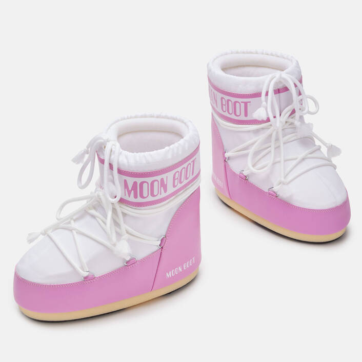 MOON BOOT ICON LOW PINK NYLON BOOTS