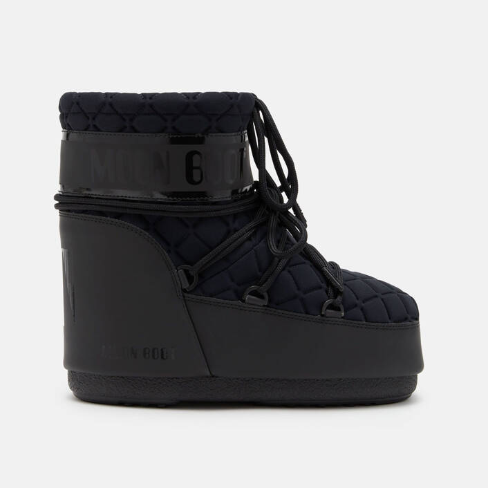 MOON BOOT ICON LOW QUILT BLACK BOOTS