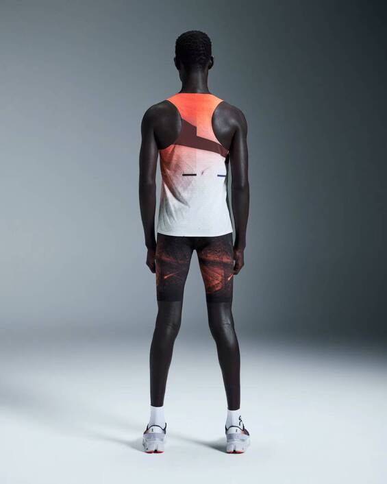 On Running RACE SINGLET Flame-White 1ME10011204