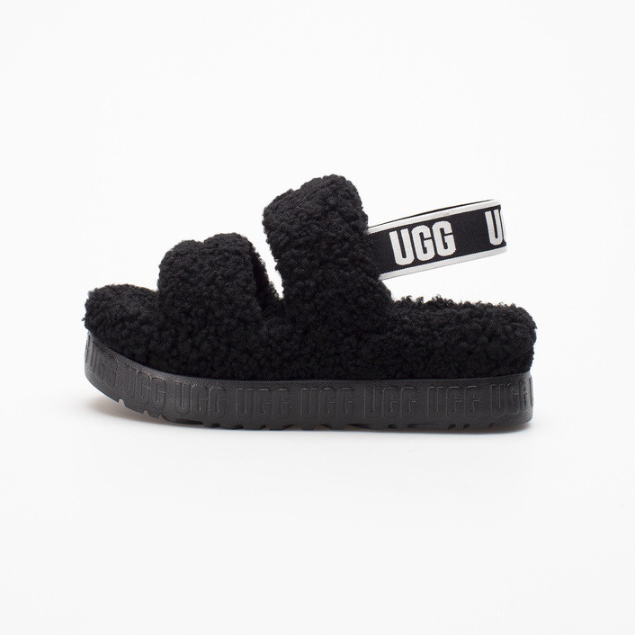 UGG W FLUFF YEAH SLIDE BLACK