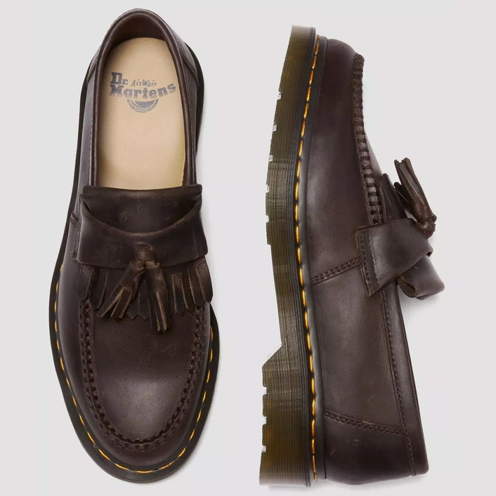 Dr. Martens Tassel Loafers Adrian Crazy Horse Dark Brown 30917201