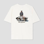 Kaotiko Best Job Ever Cotton Organic Ivory T-shirt AR055-01S-G002