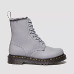 Dr. Martens fur-lined boots 1460 Serena Virginia light grey 31301775