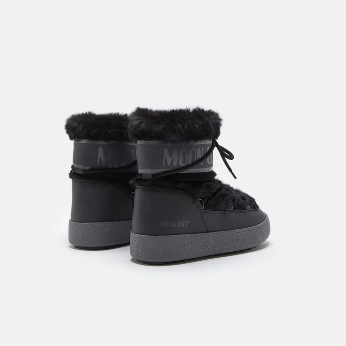 MOON BOOT LTRACK LOW BLACK FAUX-FUR BOOTS 80D2450130N001