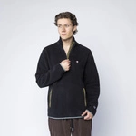 Champion C LOGO HALF ZIP-UP VELOUR SWEATSHIRT BLACK