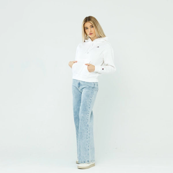 Champion WMNS ORGANIC COTTON BLEND C LOGO HOODIE WHITE