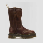 Dr. Martens Platform Cowboy Boots Quad Mid Desert Rodeo Dark Brown 43175200