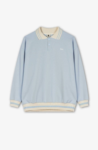 Kaotiko Lucas Buttons Baby Blue Sweatshirt