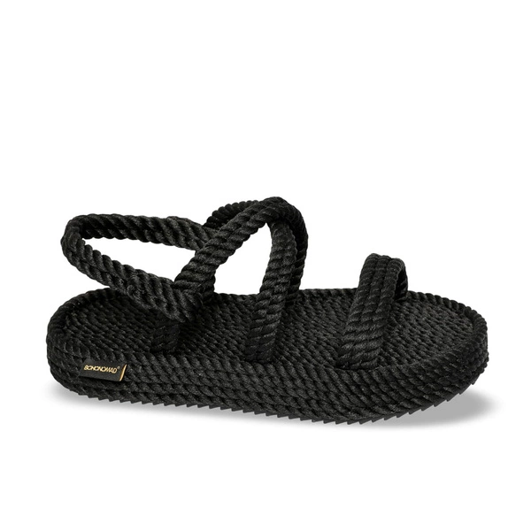 Bohonomad Bahamas Platform Rope Sandal - Black